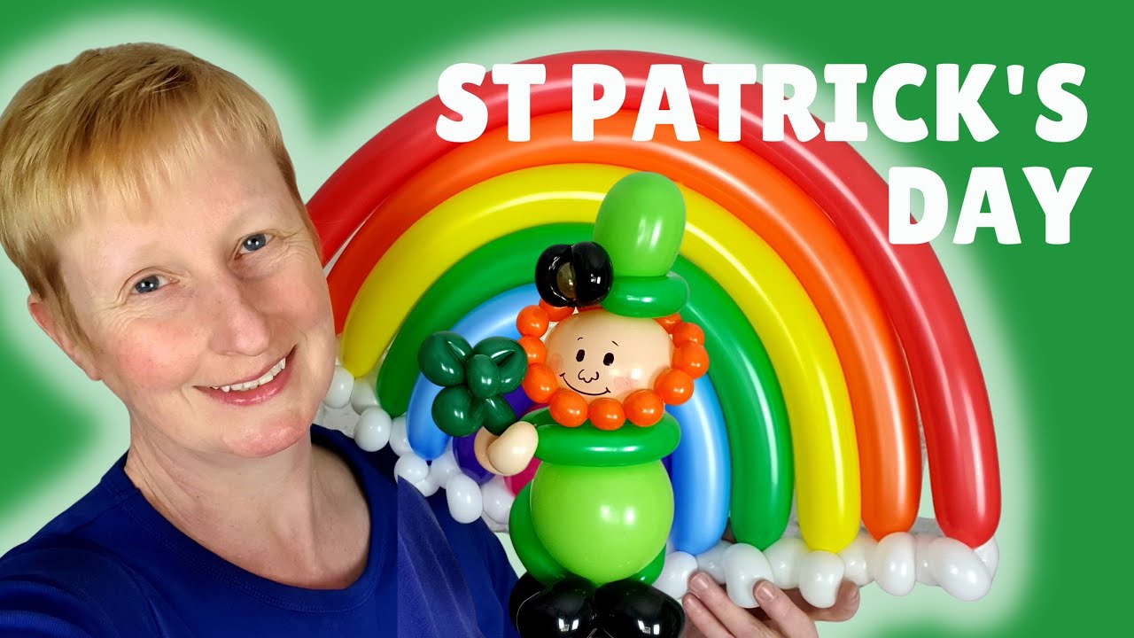 St Patrick's Day Balloon Decorations Tutorial 🌈 ☘ Rainbow Balloon Twisting Tutorial