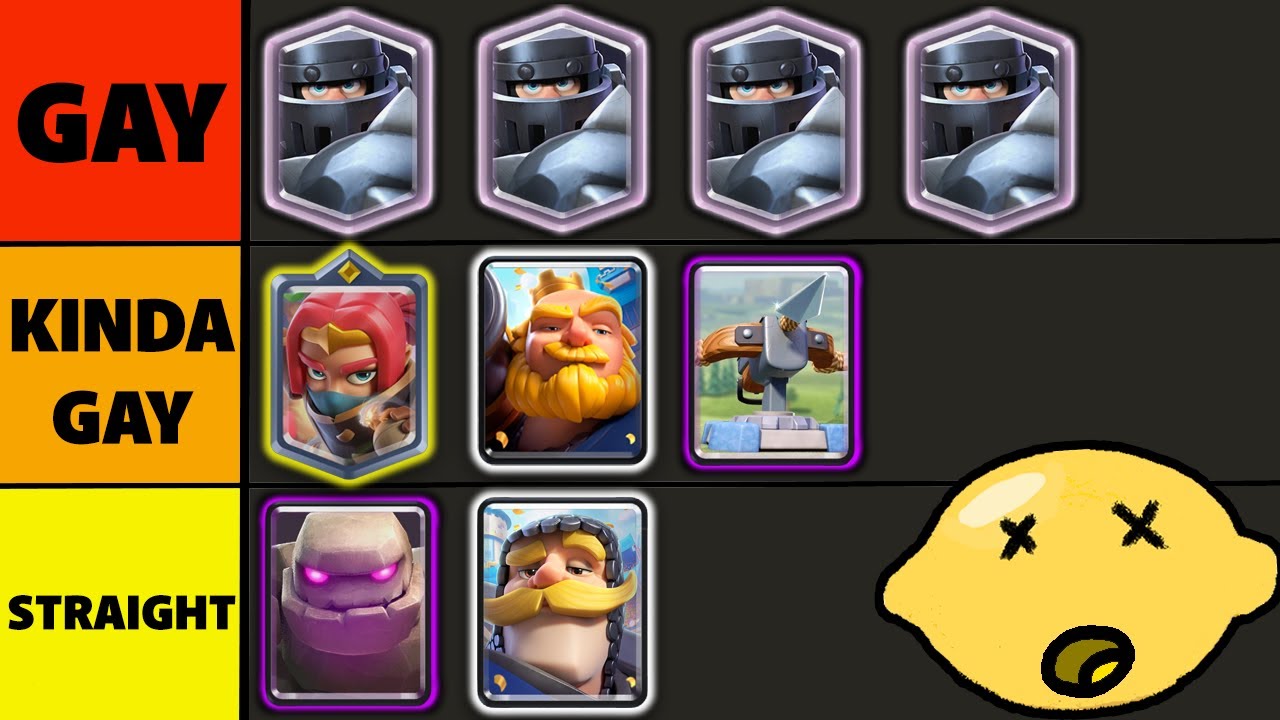 I RANKED EVERY Card In Clash Royale by GAYNESS