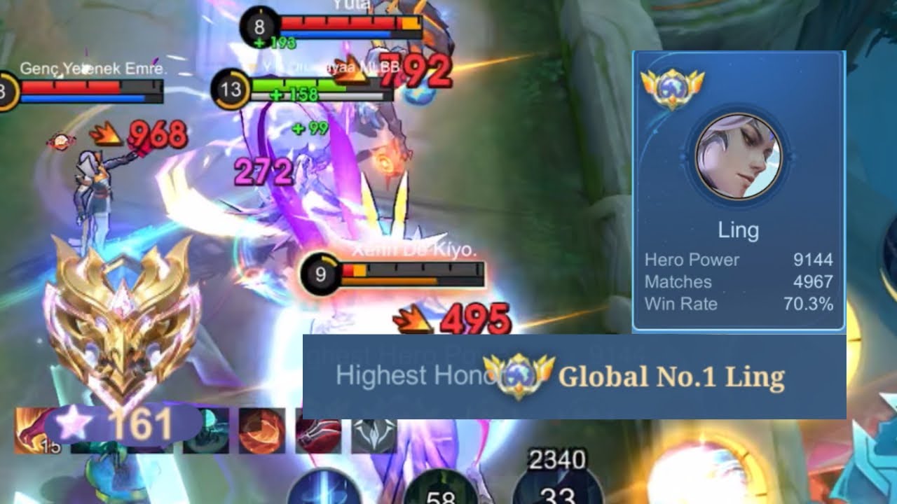 Global 1 Ling-Only 5% of Ling players can play like this-Mobile Legends
