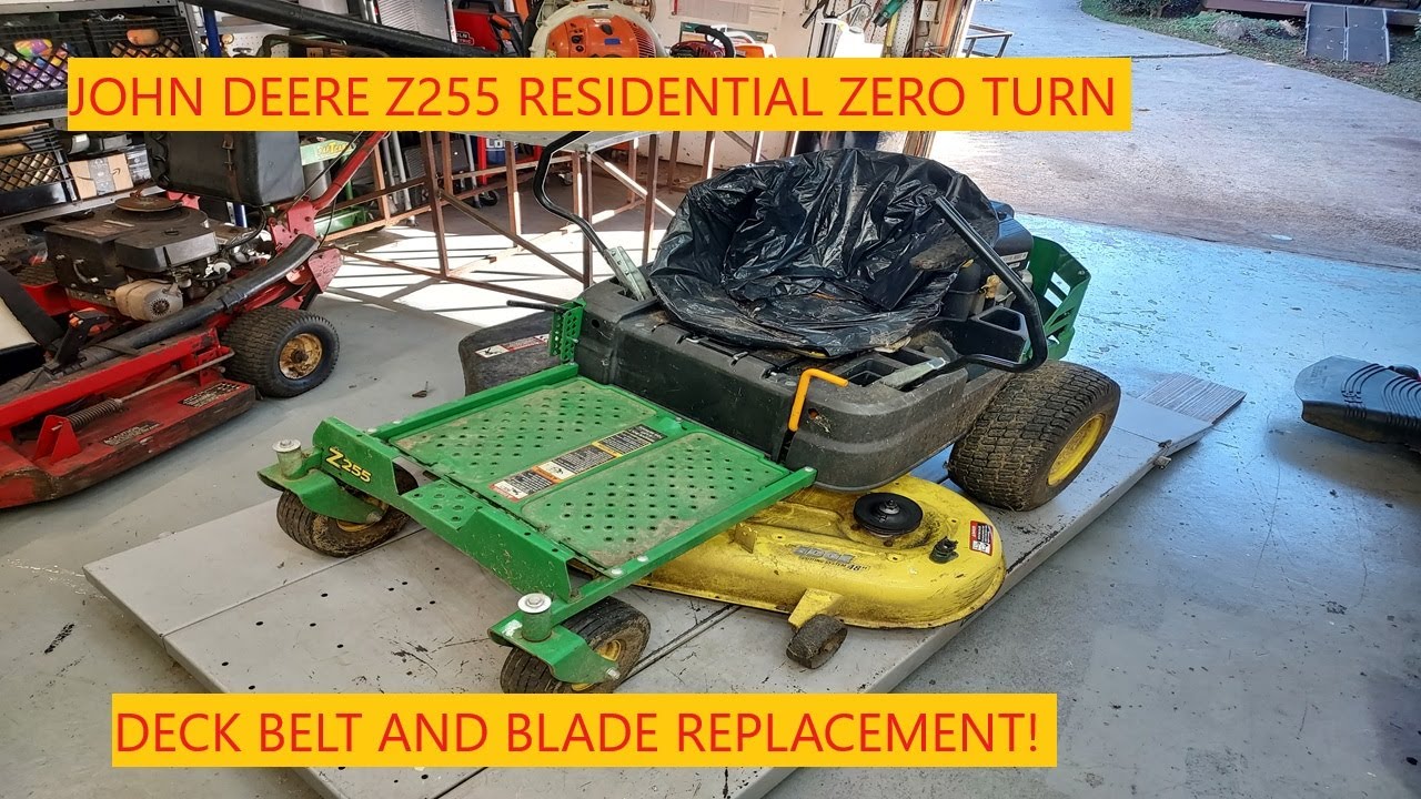 John Deere Z255 Residential Zero Turn Mower | Deack Belt And Blade Replacement!