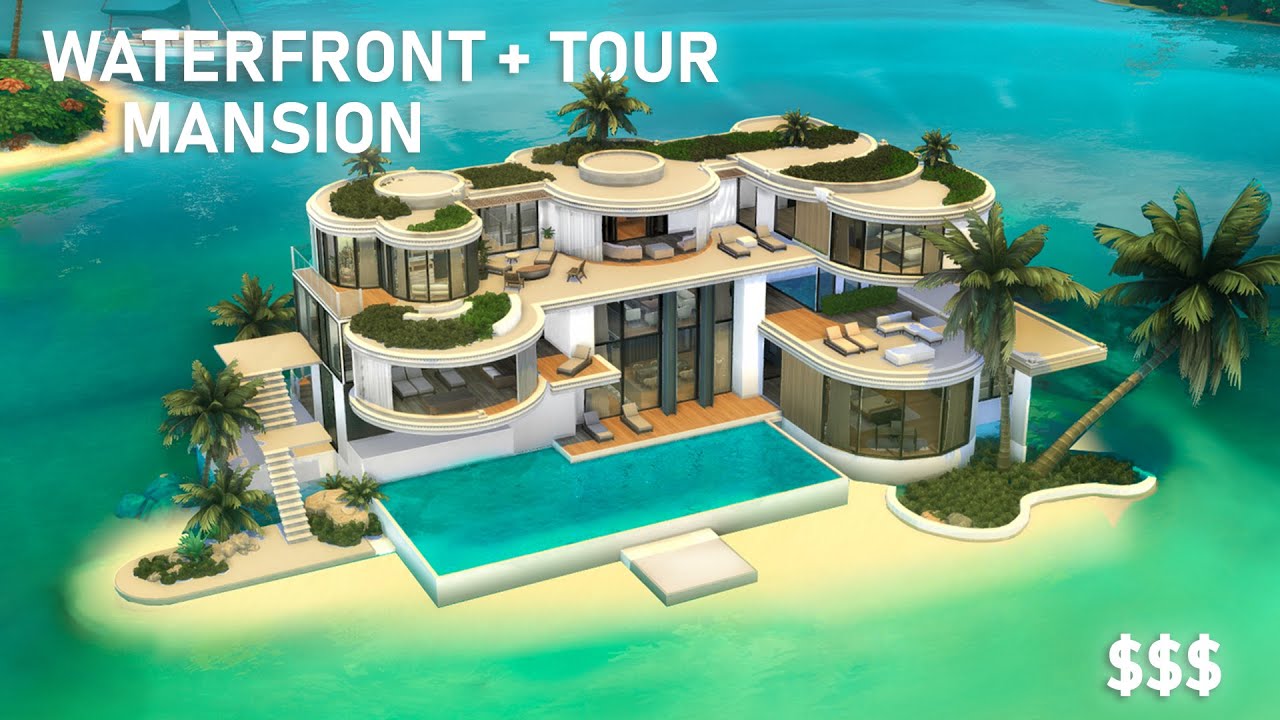 Роскошный особняк на берегу моря: строительство + тур | Sims 4 без CC | Роскошный пляжный дом