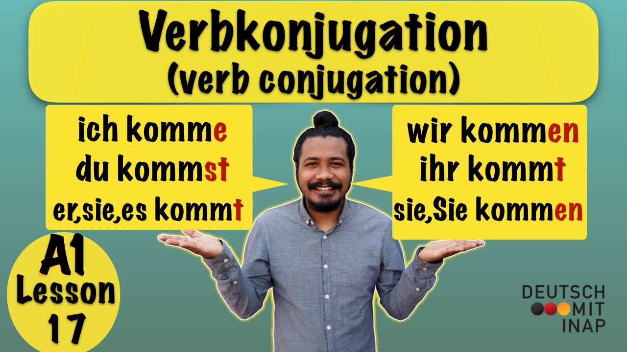 A1- German lesson 17 | Basic German verb conjugation and Quiz | regular verbs | Verbkonjugation