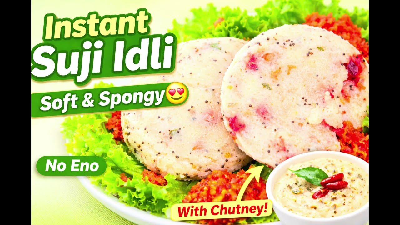 Soft & Spongy Suji Idli in 20 Minutes | Instant Rava Idli Recipe | No Fermentation💥