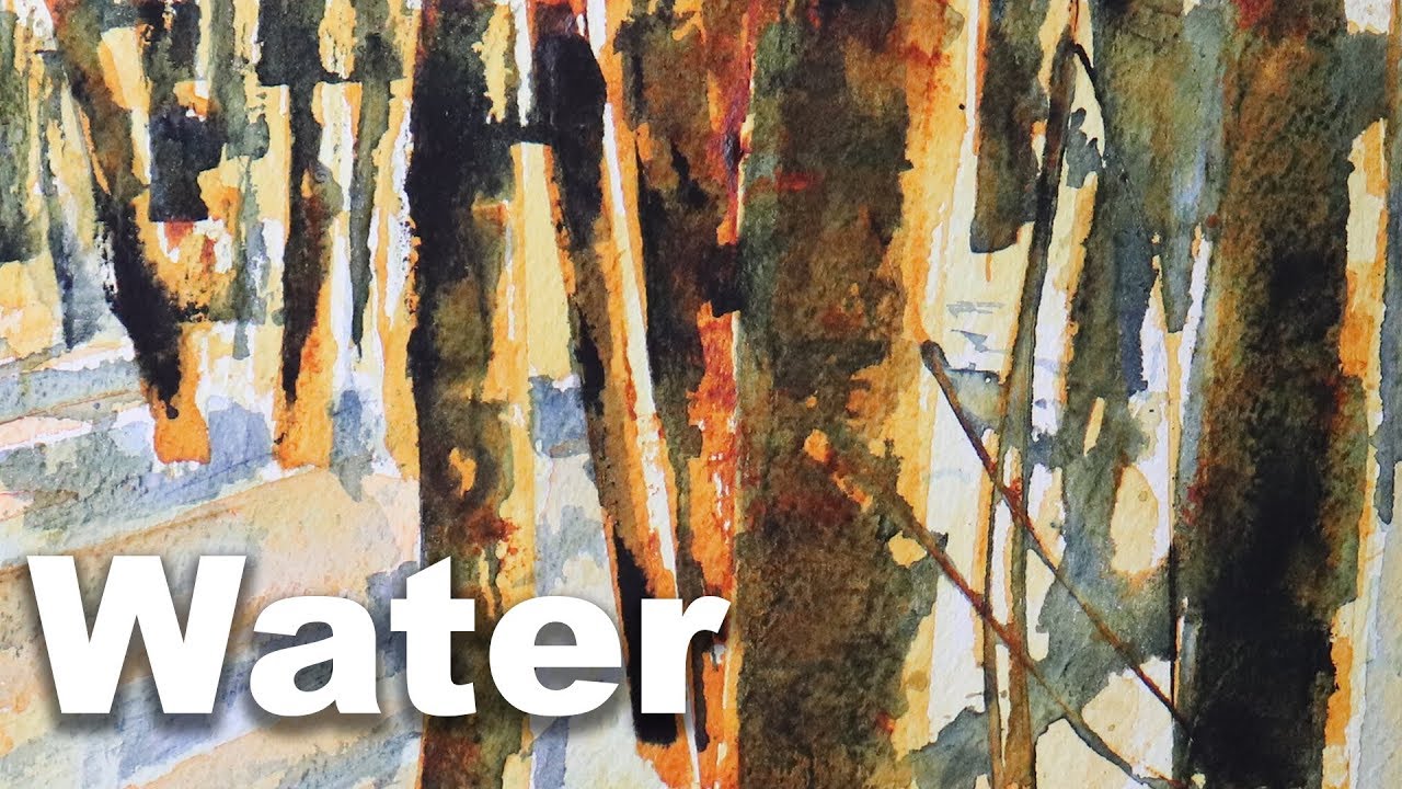 Watercolor Painting Landscape with a Pallette Knife