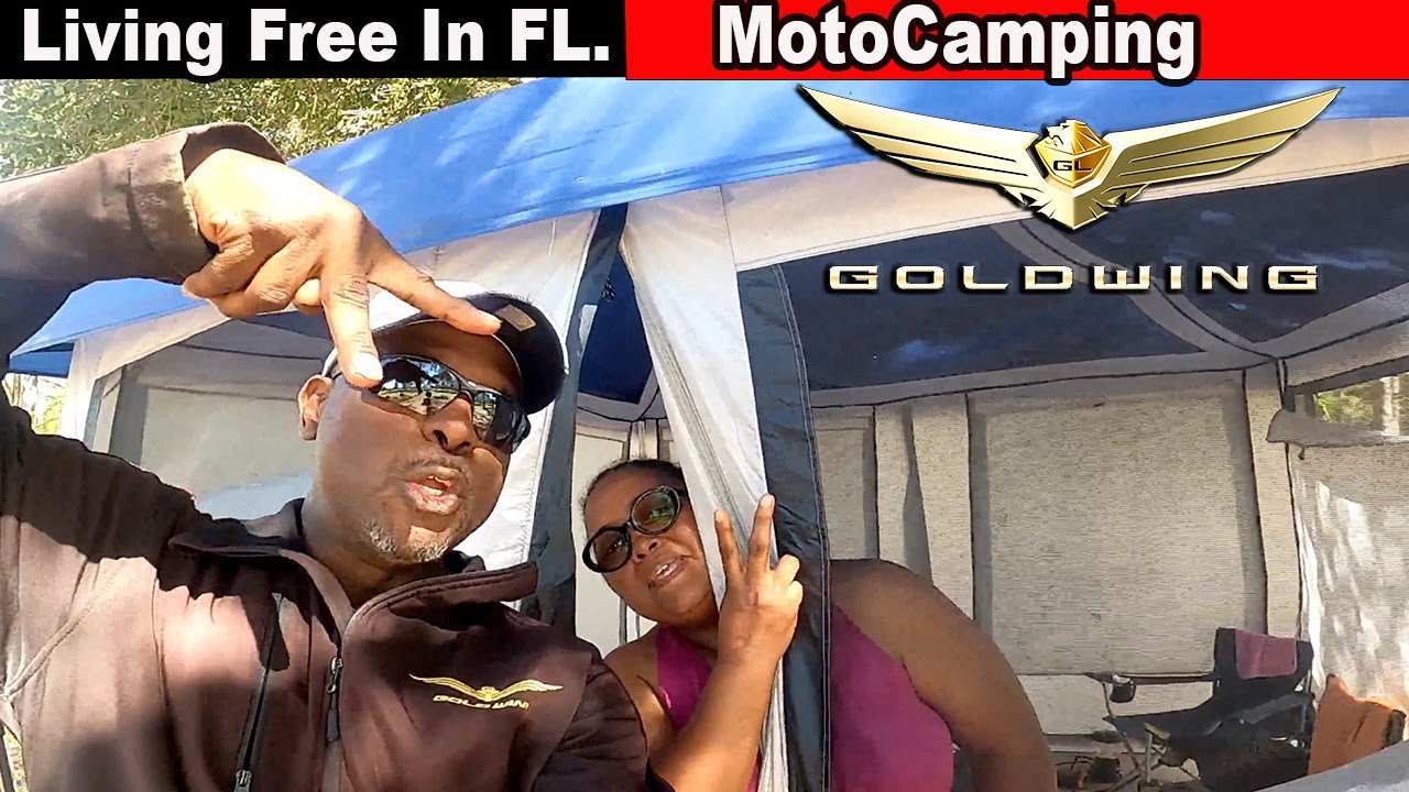 Honda Goldwings Moto Camping...FREE. Istokpoga Free Camp, Florida.