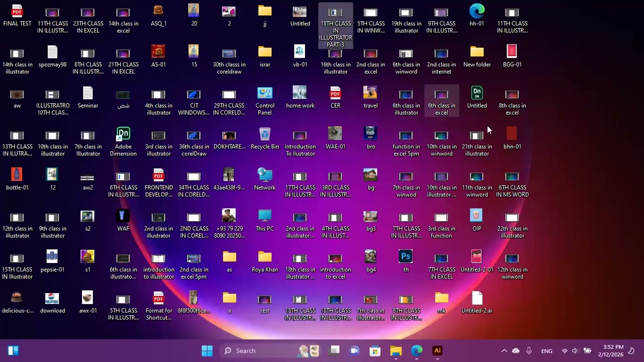 12th classs in illustrator with demonsion