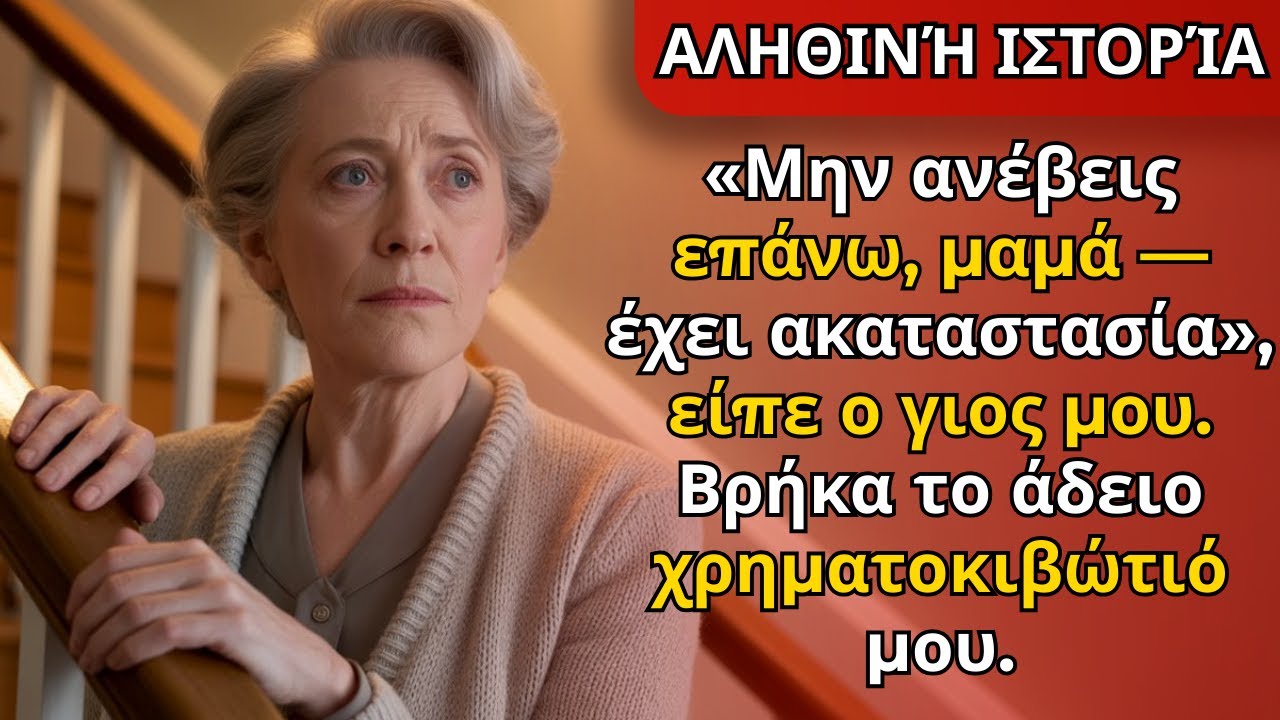 Μην ανέβεις πάνω μαμά, είναι άνω κάτω, είπε ο γιος μου. Βρήκα το άδειο χρηματοκιβώτιο.