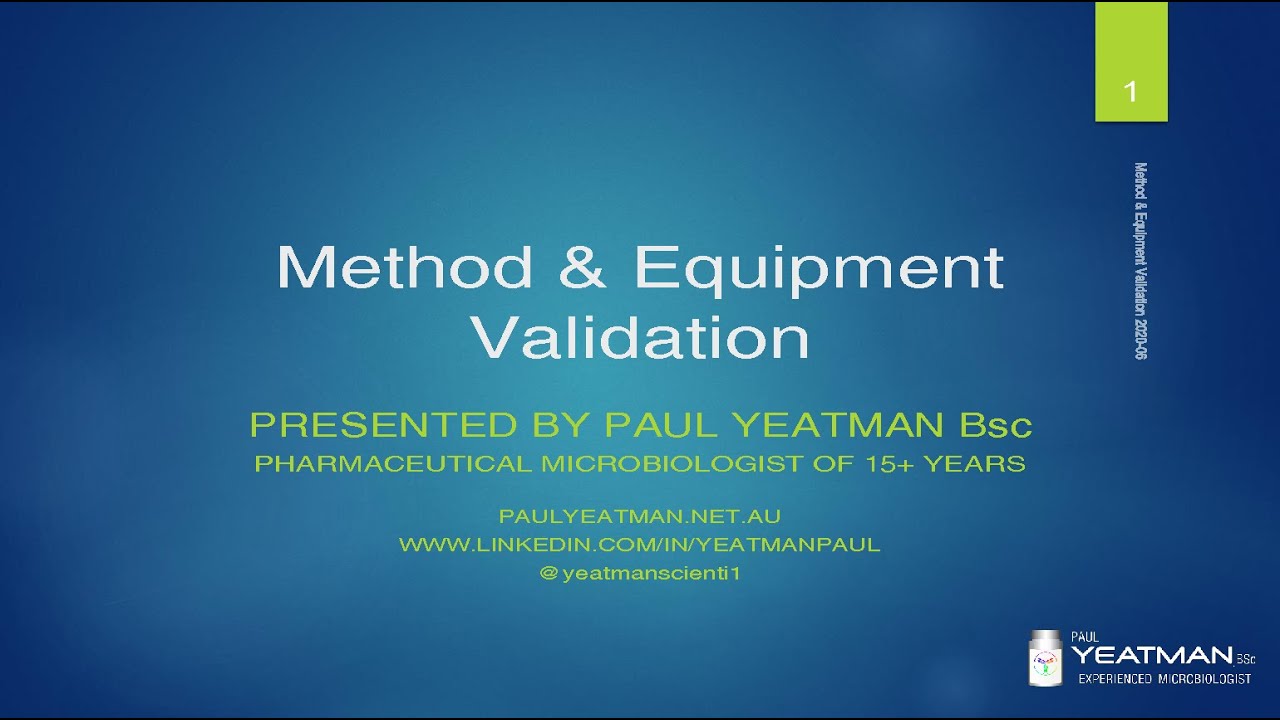 Science, Pharma and STEM Training: Equipment And Method Validation In Pharma And Laboratories