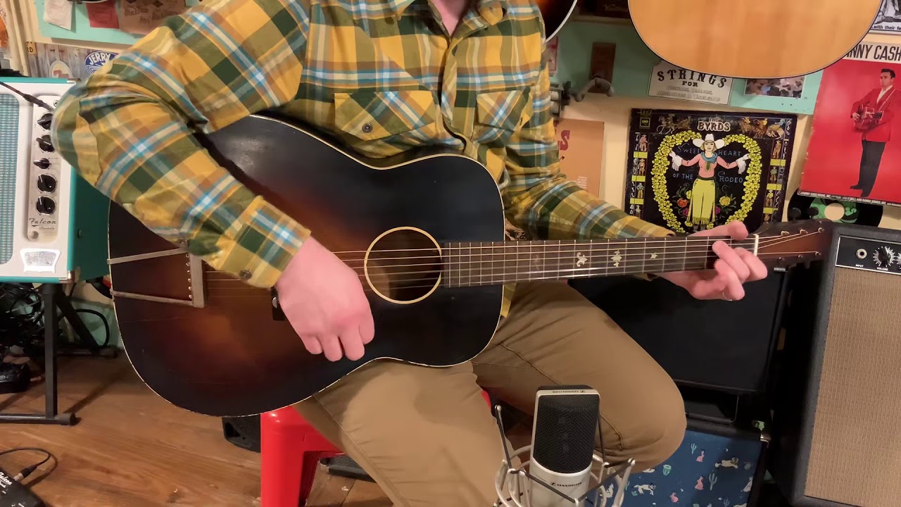1935 Harmony-made 000-size round-hole archtop guitar