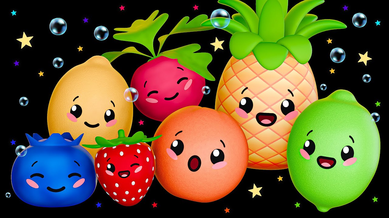 Bubble Party + more! Dancing Fruits & Veggies Fun Visual Stimulation Baby Sensory Videos