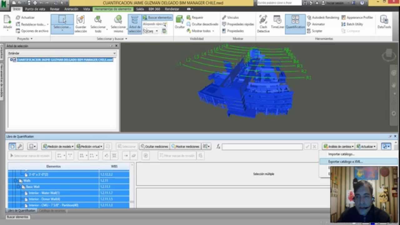 Navisworks Cap28 Cuantificación Exportar Cuantificacion para Reporte JGD BIM Manager Chile