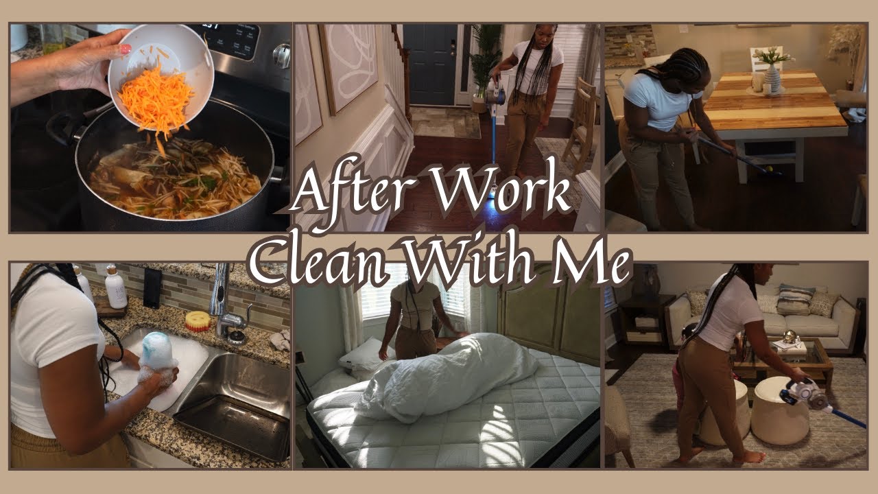 After Work Clean With Me | Cleaning Motivation | Dinner ideas
