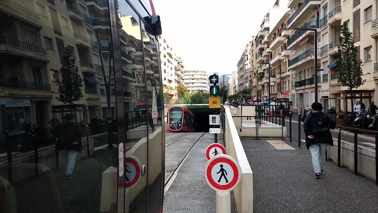 Nice Tramway T2 - Centre Universitaire Mediterranaire - Recorded in October 2023