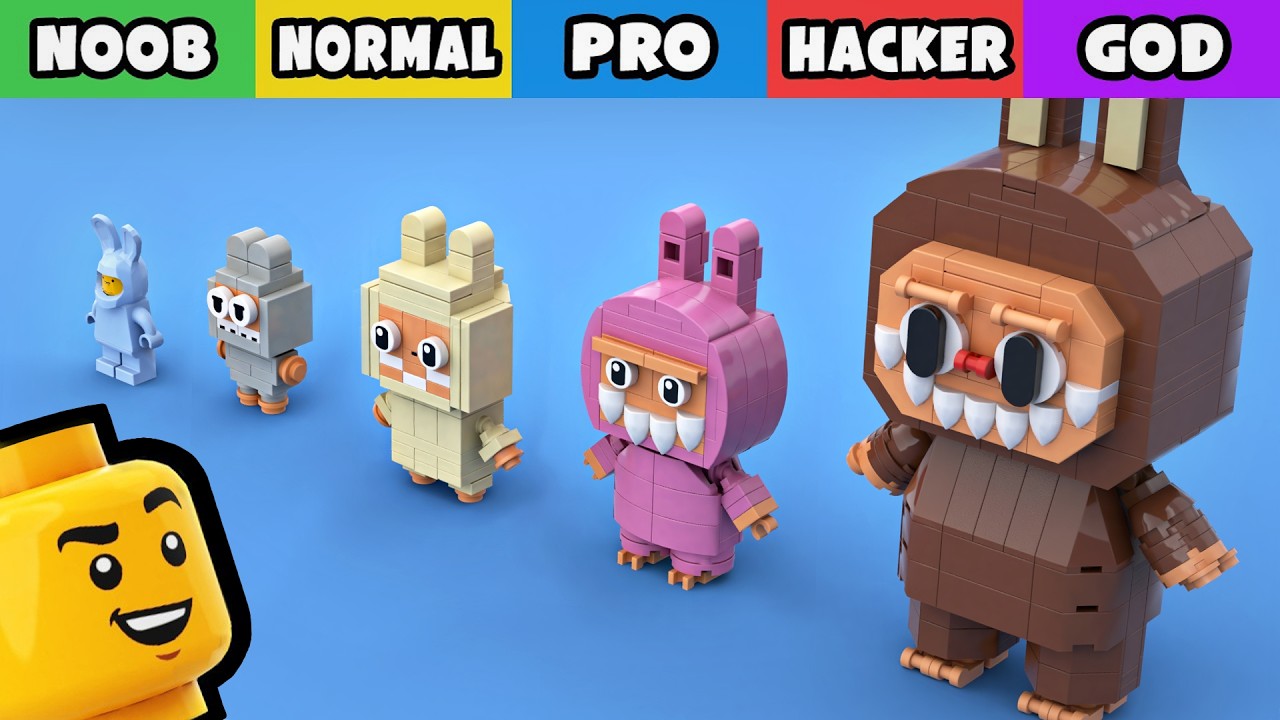 LEGO Labubu: How To Build 5 Versions (Noob, Normal, Pro, Hacker, and God)