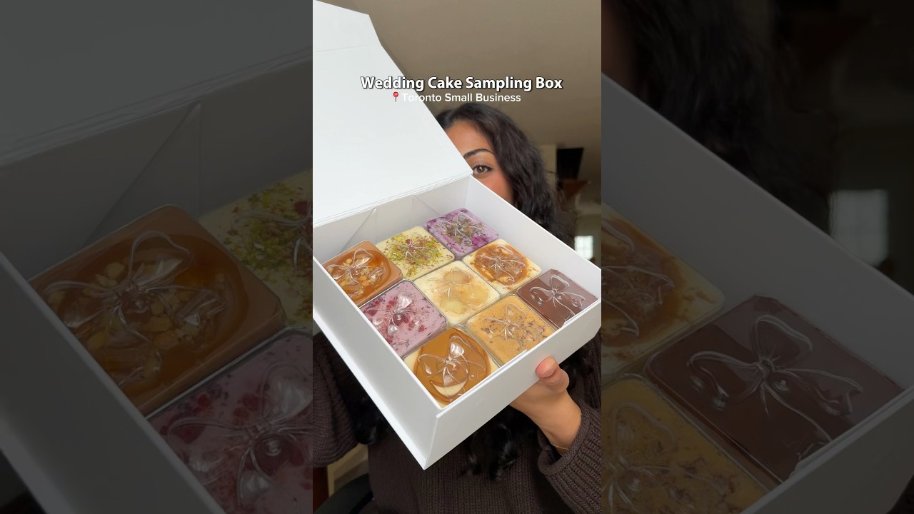 Test smakowy pudełka z degustacją tortu weselnego✨ #ciasto #toronto #torontofoodie #jedzenie