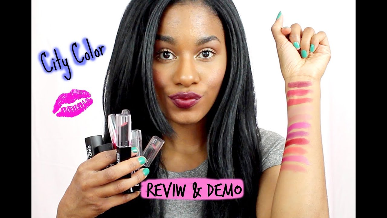 City Color Lipstick Review & Demo| Be Matte, City Chic & Fat Lush