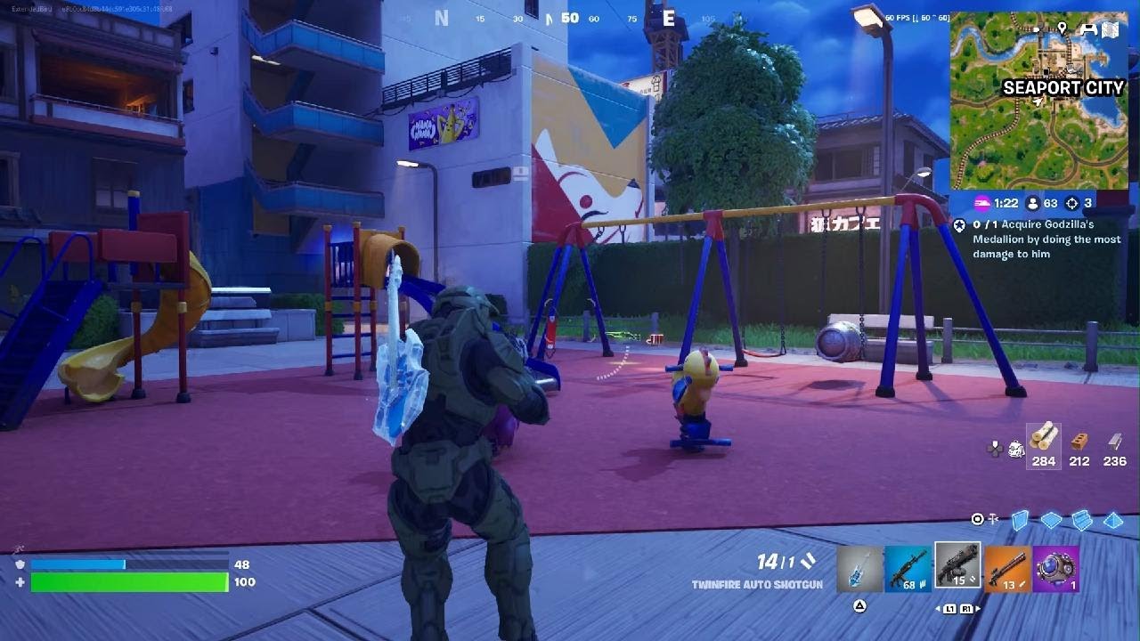 Playing as Godzilla in fortnight!!!!!