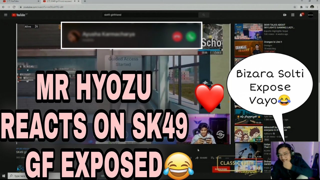 Mr Hyozu Reacts On Sk49 Girlfriend Exposed Video ||Sk49 Girlfriend Exposed😳||AneelYt