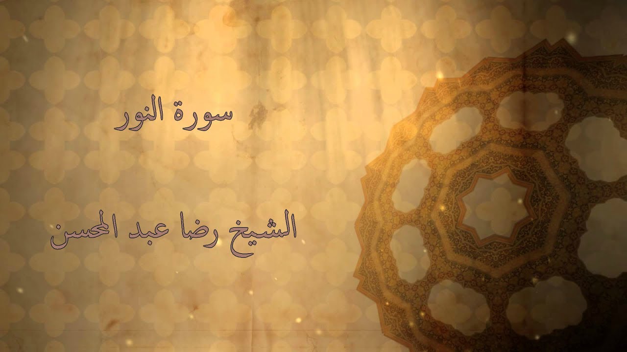 القارئ الشيخ رضا عبد المحسن || سورة النور