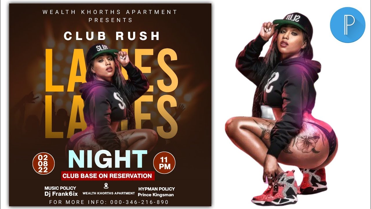 Night party Flyer Design (pixellab tutorial)#Ladiesnightflyer