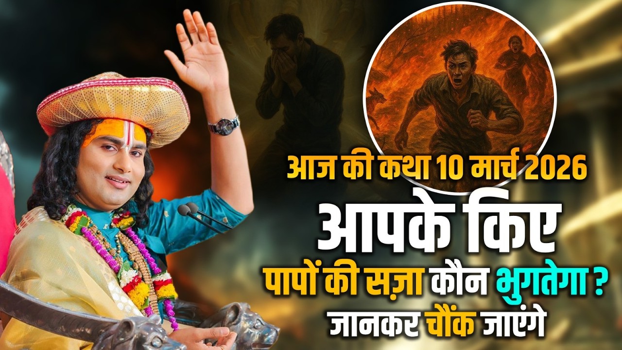 आज की कथा 10 मार्च 2026 | आपके किए पापों की सज़ा कौन भुगतेगा?जानकर चौंक जाएंगे | श्री अनिरुद्धाचार्य