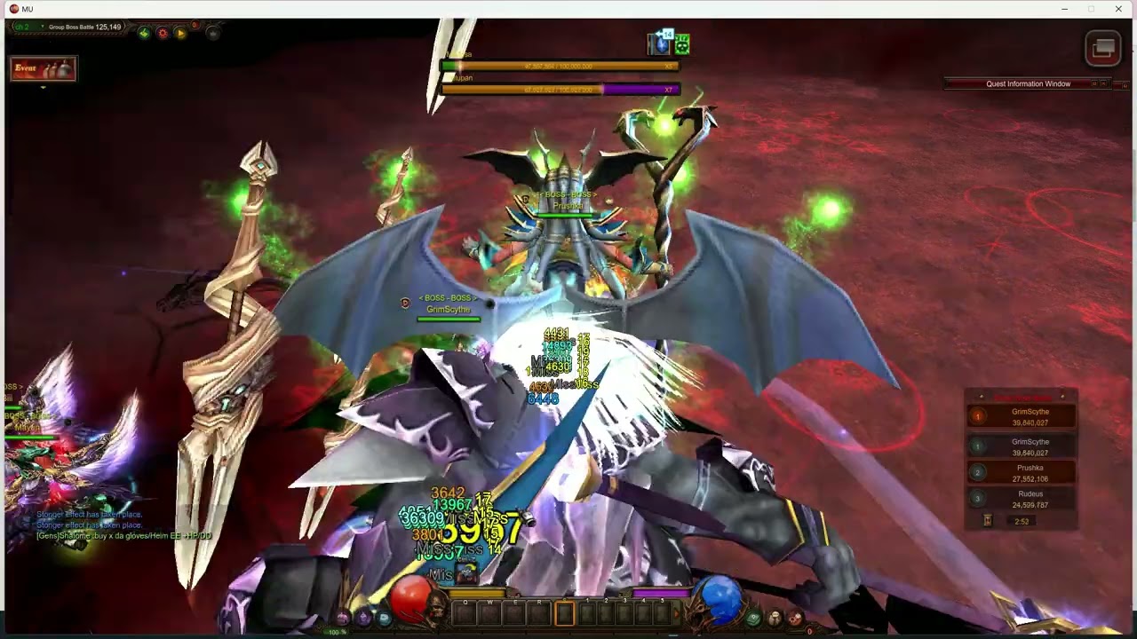 Mu Online Global Group Boss Battle Jotunheim - SL, Sum, WW, ASM, EE