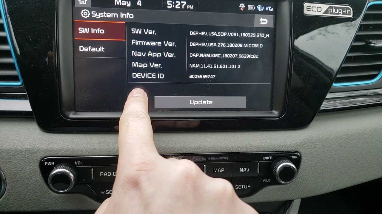 2018 Kia Niro infotainment Engineering Mode