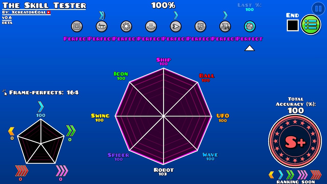 [4K60] The Skill Tester by XcreatorGoal (ALL PERFECT) | Geometry Dash 2.2074