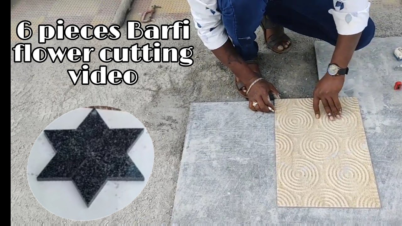 how to 6 pieces Barfi flower cutting video simple equation