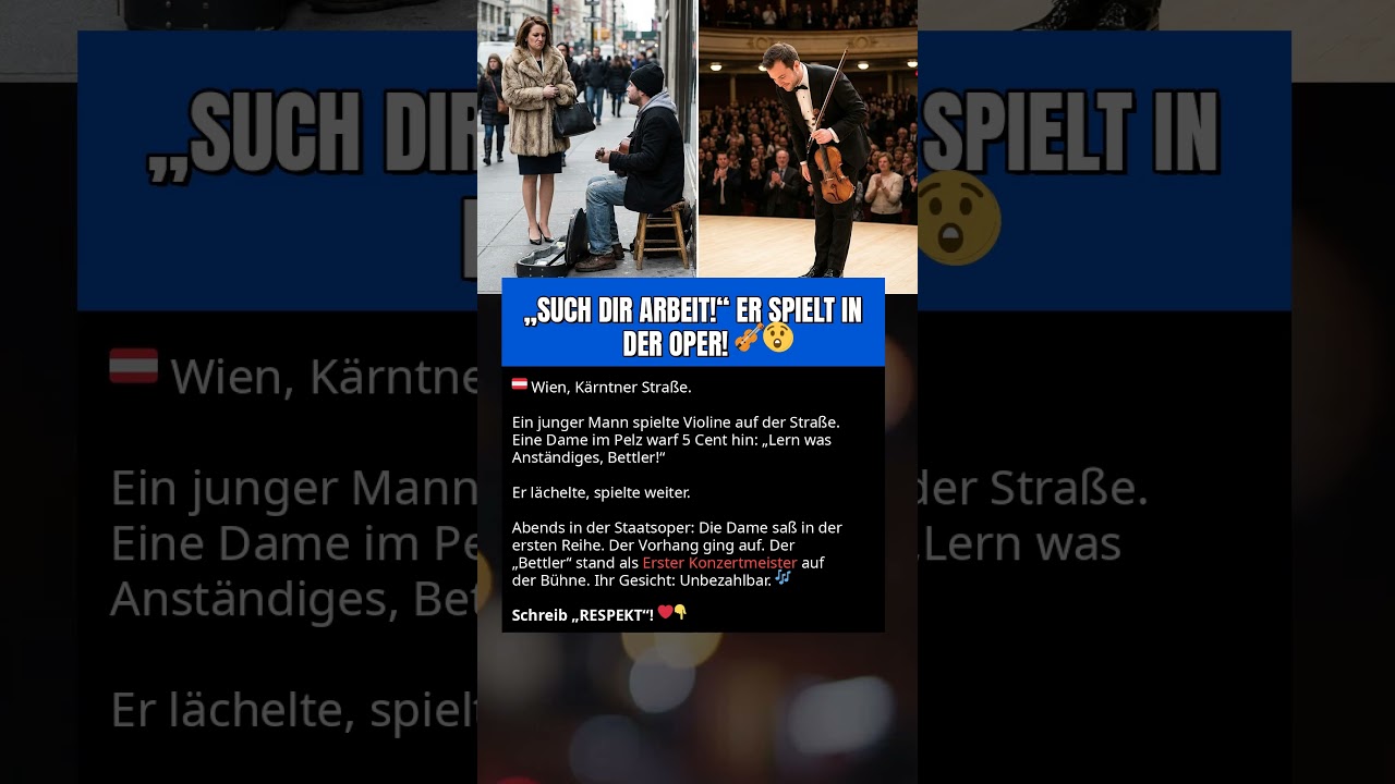 &bdquo;SUCH DIR ARBEIT!&ldquo; ER SPIELT IN DER OPER! 🎻😲