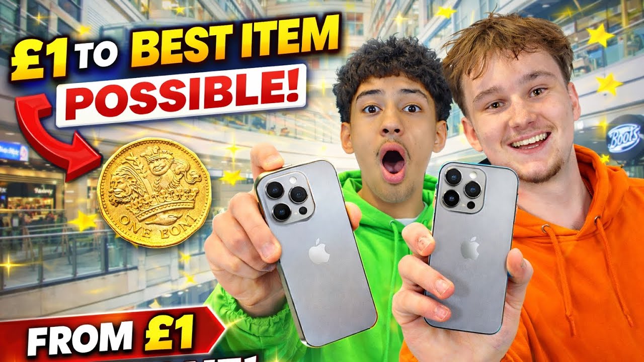 TRADING A £1 COIN TO A IPHONE IN 24 HOURS! 