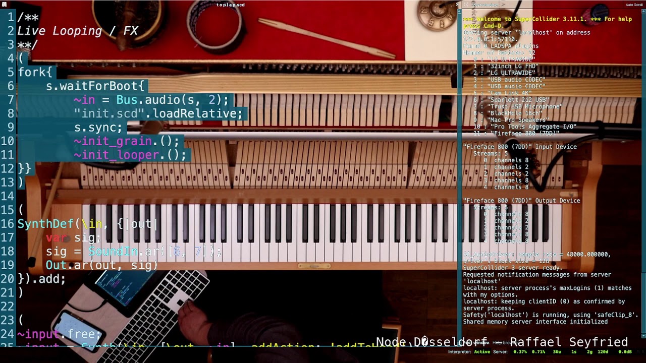 Transnodal (Piano and SuperCollider LiveCoding)