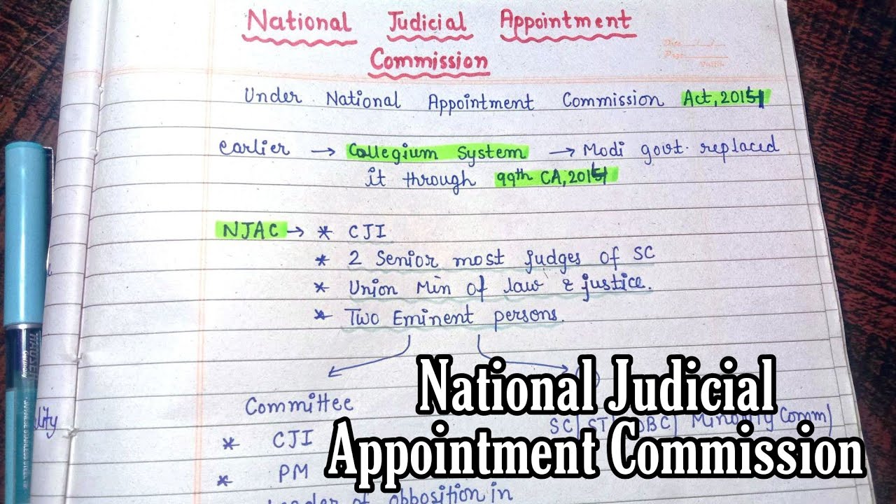 National Judicial Appointment Commission || lec.45 || Handwritten notes || Indian Polity ||