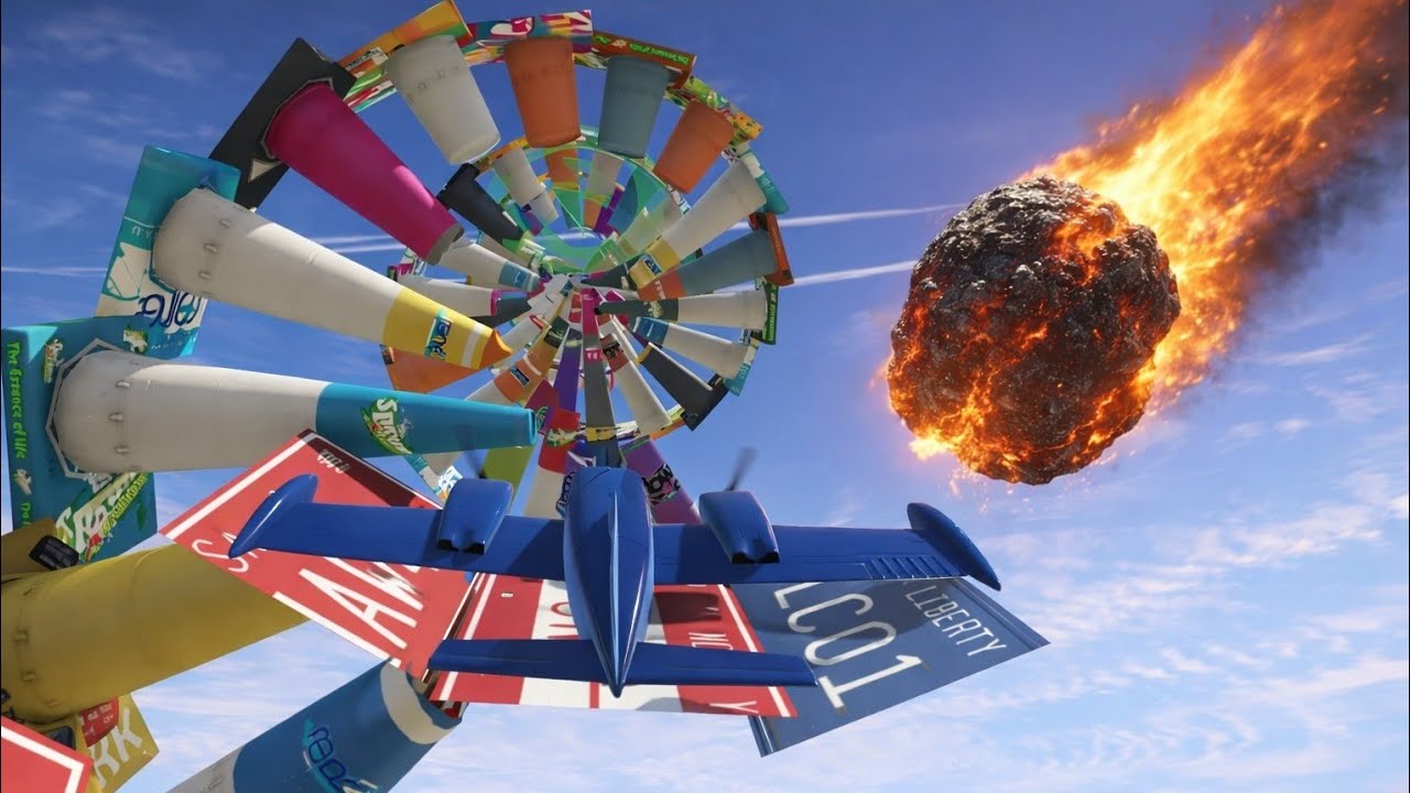 Mega Ramp Gta V Parkour Race Unbelievable Impossible Finish | 