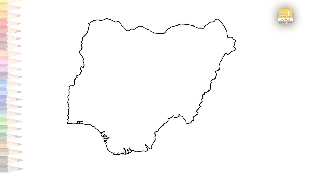 Nigeria Map outline | Dibujo de mapa de nigeria | How to draw Nigeria Map step by step |easy drawing
