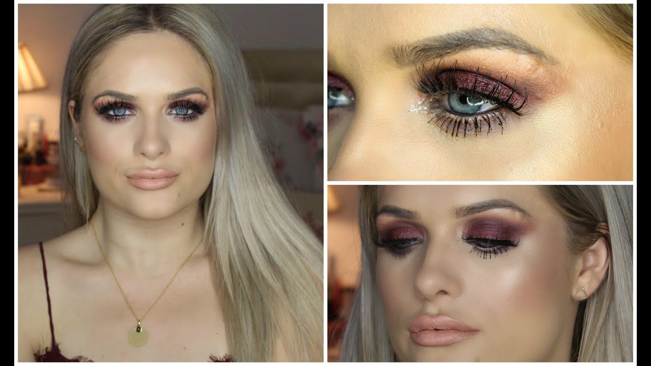 Festive Cranberry Eyes & Nude Lips | Jordan Bone