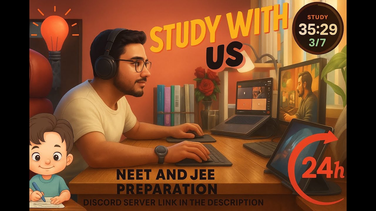 LIVE 🛑study with me (GROUP STUDY) 📚⛈️ rain sounds & pomodoro timer 120/20 || ABDUL WADUD||