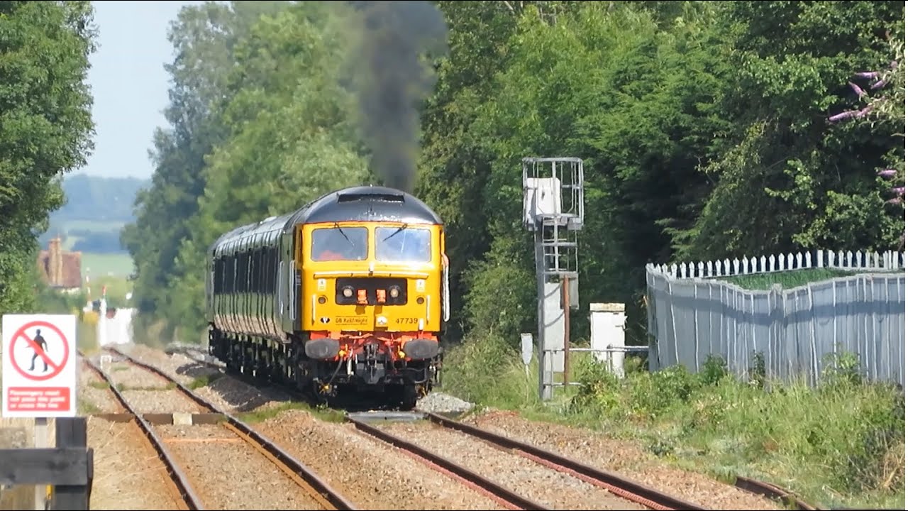 Class 47 clag at Woburn Sands with new Class 720 for Wolverton Works