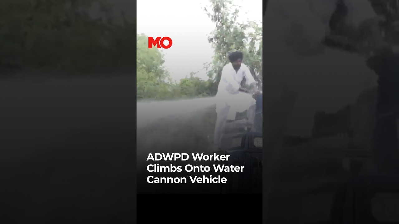 An Akali Dal Waris Punjab De Worker Climbs Over A Water Cannon Vehicle | Mo of Everything