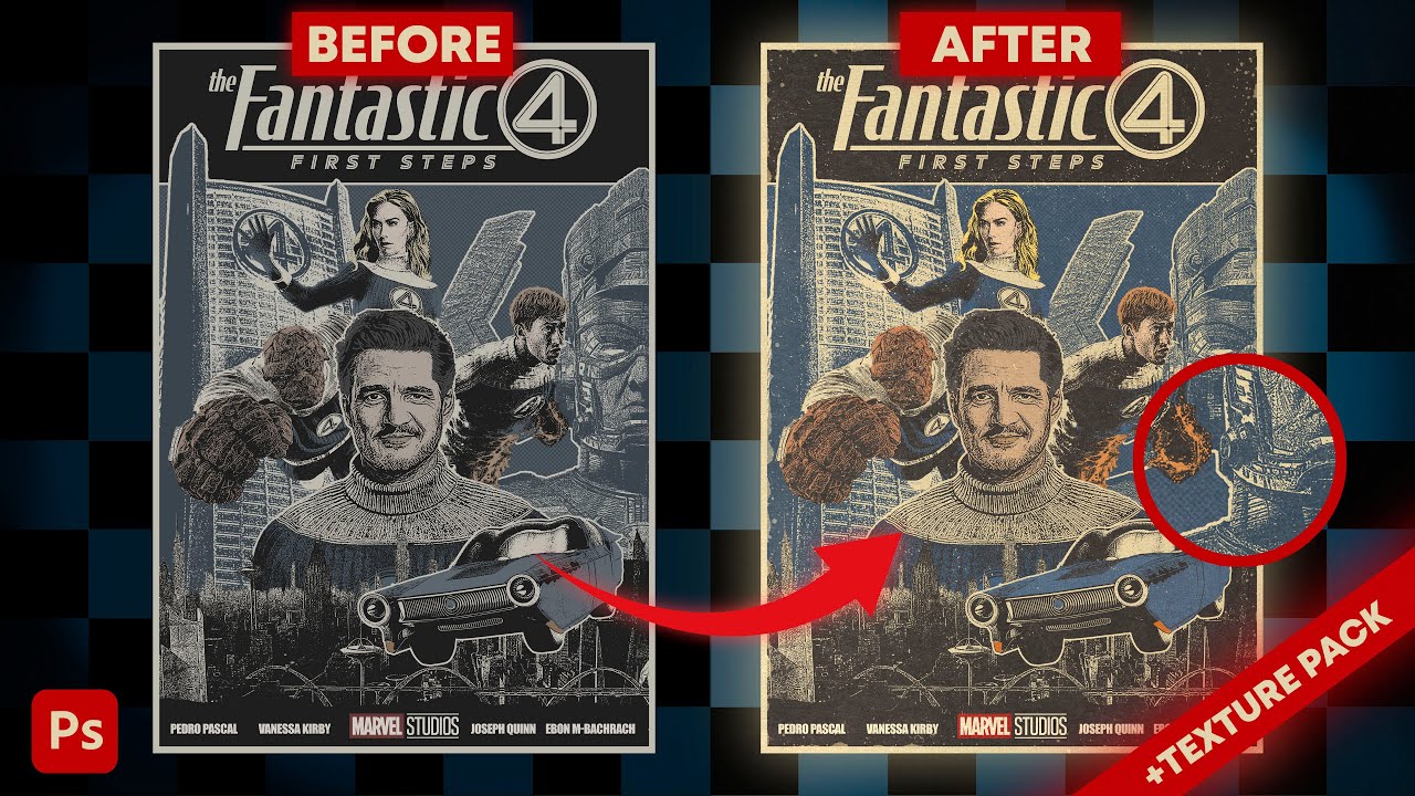 DOMINA las TEXTURAS con un PROFESIONAL en PHOTOSHOP  (EFECTO VINTAGE/RETRO) / Tutorial 2026