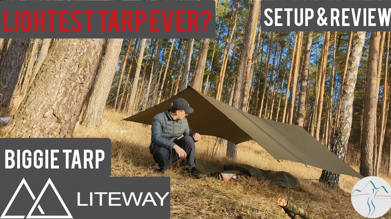 Liteway Biggie Tarp - Lightest Tarp ever?  Review und Set Up| Super UL Tarp 3x3m (English Subtitle)