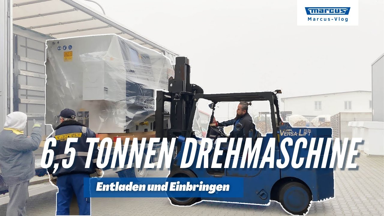 Marcus Transport GmbH - Entladen und Einbringen einer 6,5 Tonnen Drehmaschine