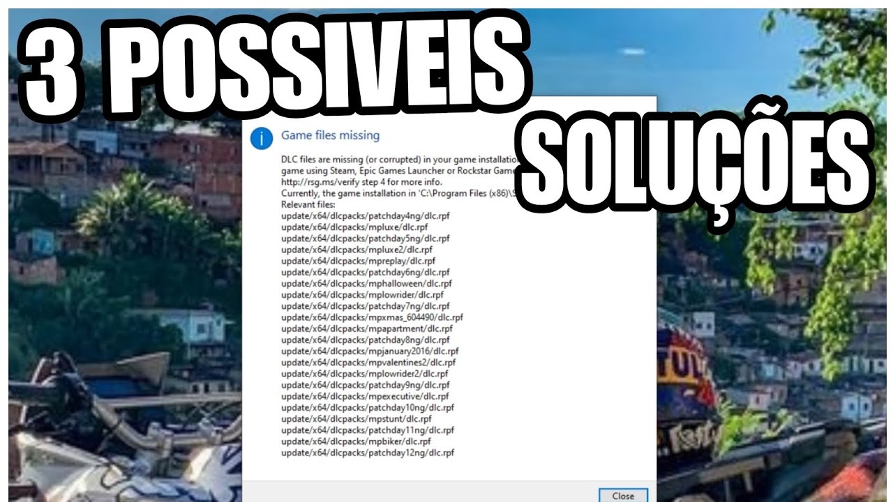 Como resolver o erro ou bug de Game files missing ou Game data outdated e não encontrar a pasta gta5
