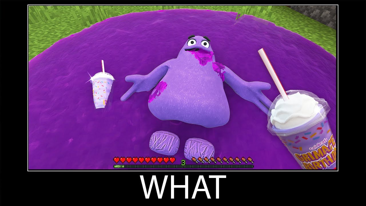 Minecraft wait what meme part 274 realistic minecraft Grimace Shake
