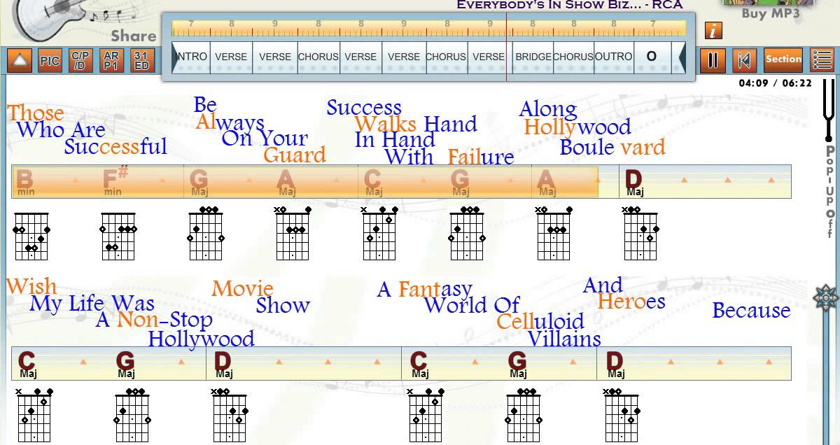 Celluloid Heroes - The Kinks - Guitaraoke - Chords & Lyrics - tab - playwhatyoufeel.com