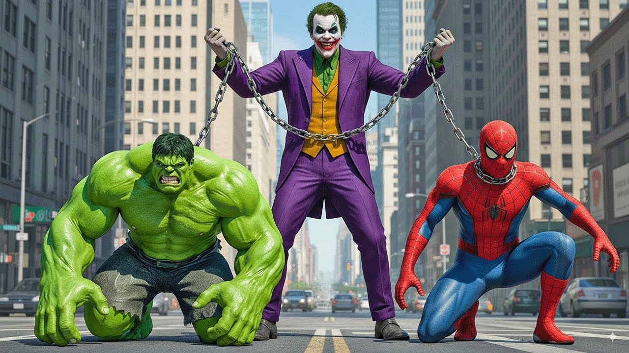 Unexpected Team Up Spider Man Wonder Woman & Hulk vs Joker | Olympic Adventure | AI Motion Story