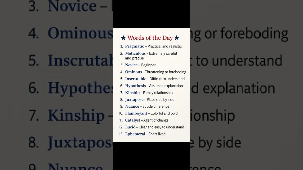 Words of the day