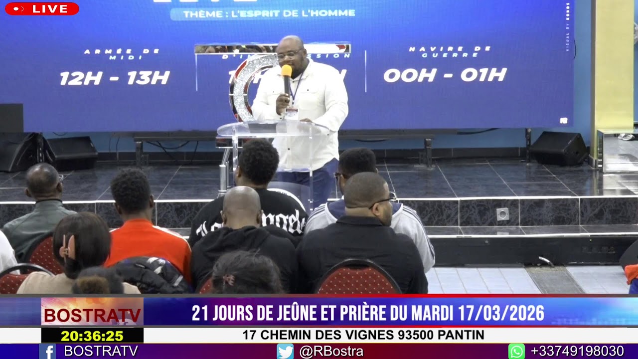 21 JOURS DE JEÛNE ET PRIÈRE DU MARDI 17/03/2026