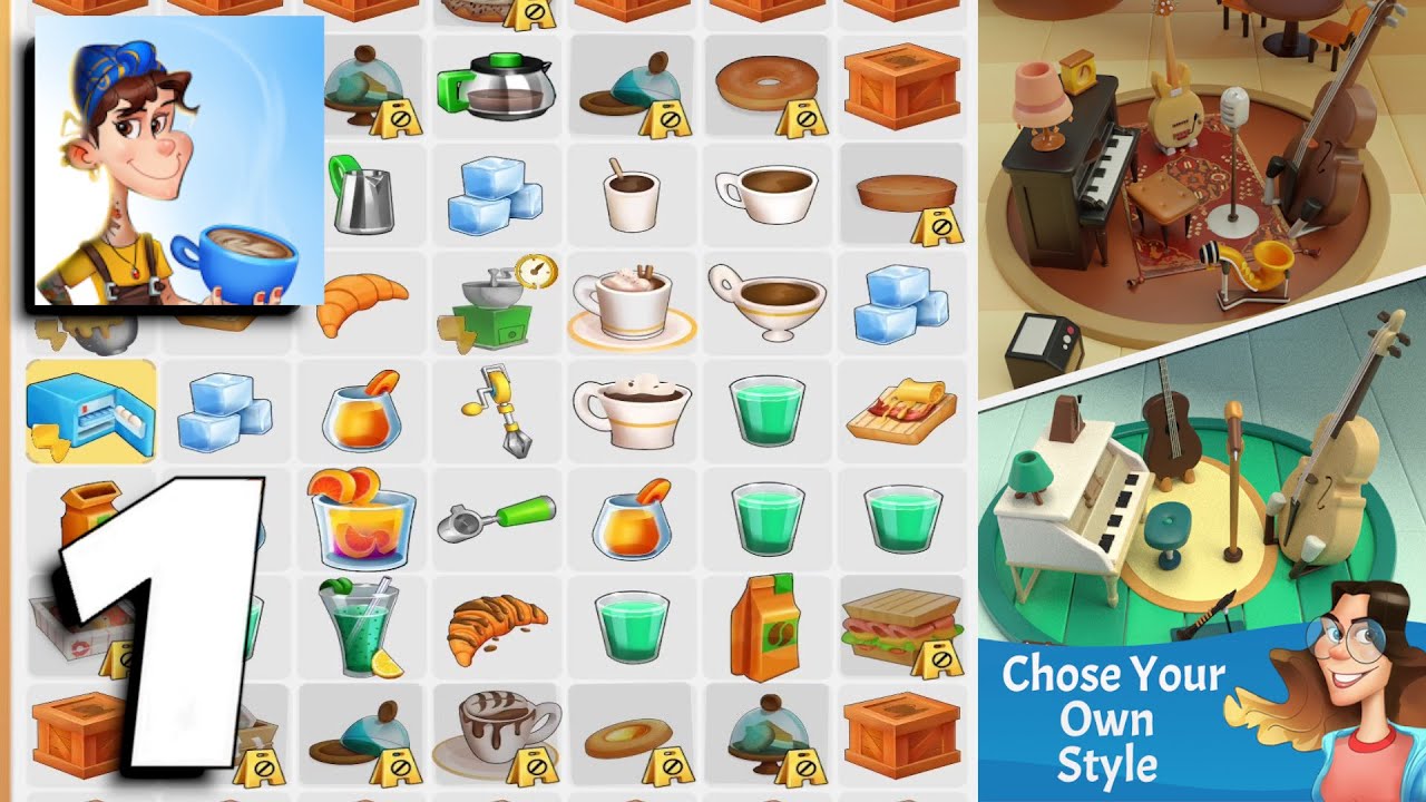 Merge Barista: Café Decoration - Gameplay Part 1 (Android, iOS) - All Levels