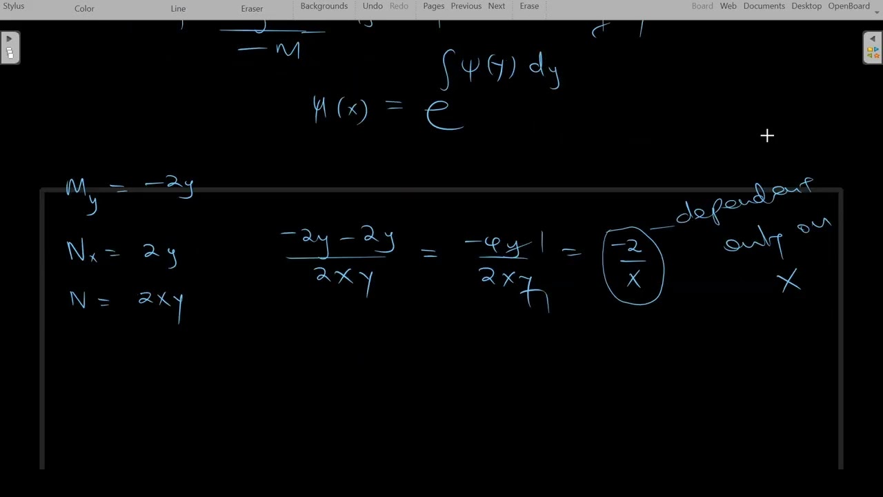 Non-exact ODEs case 1 ,as a function of x